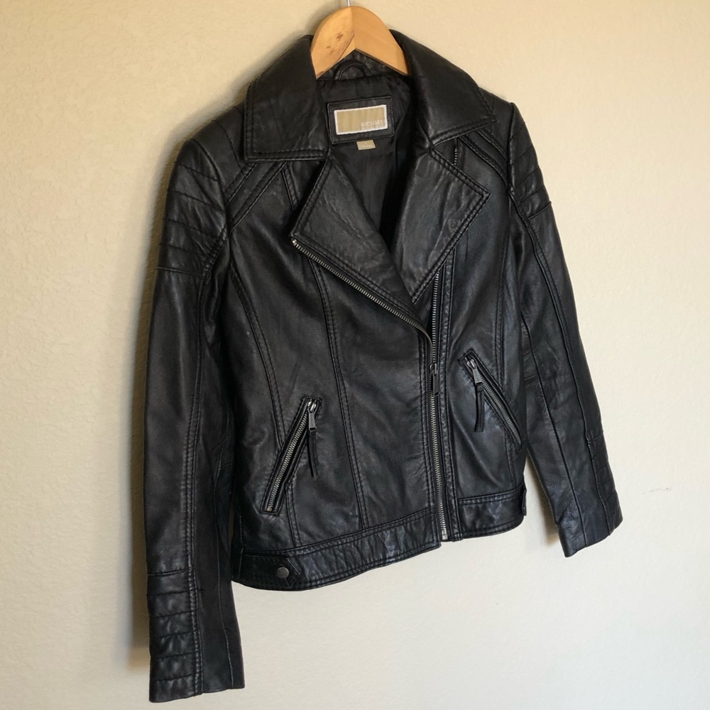 Michael Kors Real Leather Moto Jacket 🏍️☠️🕶️